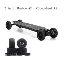 Load image into Gallery viewer, Ownboard Bamboo AT 3000W 39” All Terrain Electric Skateboard Dual Belt Motor 14AH battery Fiberglass Bamboo double-drop deck